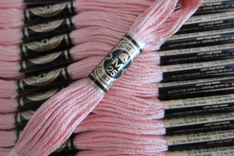 8m Skeins Ultra Very Light Terra Cotta #3779 12-skein Boxes Available in Single Skeins and in Full DMC Cotton Embroidery Floss