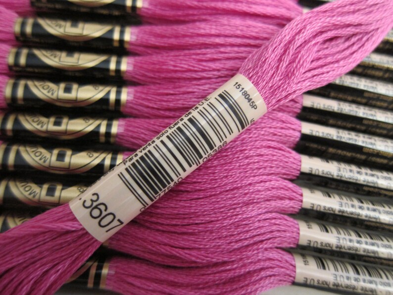 DMC 8 metre cotton cross stitch thread DMC 3607 x 1 Light Plum Quantity 1