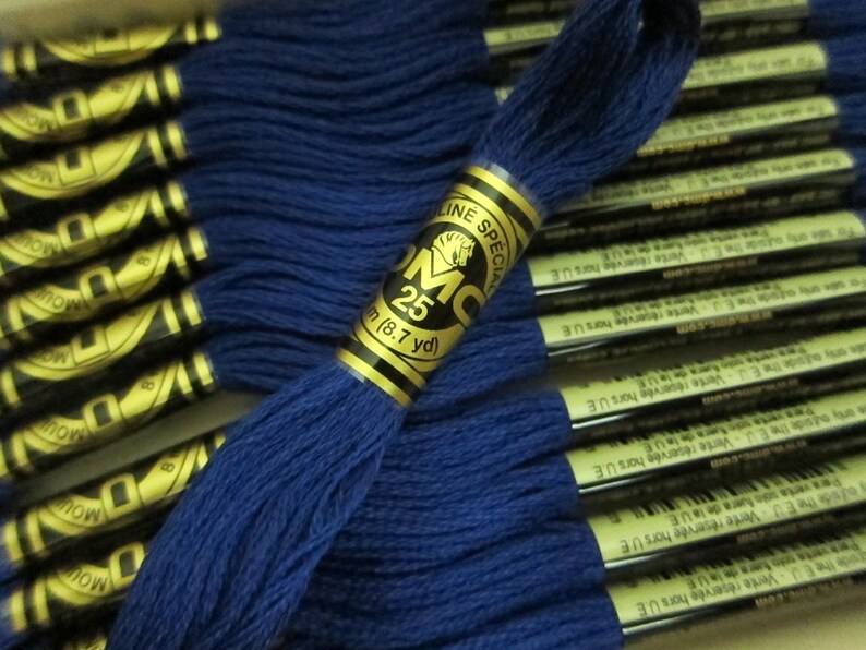 Dark Royal Blue 796 DMC Cotton Embroidery Floss 8m / 8.7 Etsy