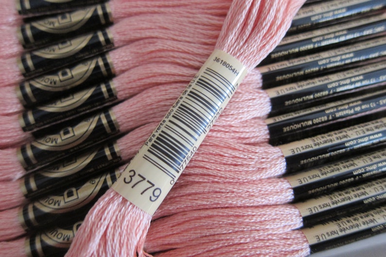 8m Skeins Ultra Very Light Terra Cotta #3779 12-skein Boxes Available in Single Skeins and in Full DMC Cotton Embroidery Floss