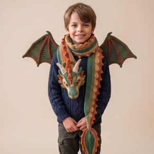 Dragon Scarf Crochet Pattern PDF, Amigurumi Dragon Scarf Pattern, Fantasy Wearable Crochet, Wyrm Scarf DIY, Digital Download