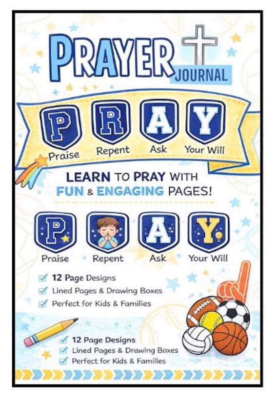 Kids Prayer Journal Bundle Christian Journal Printable P. R.A. Y. Method Workbook Bible Activity Homeschool PDF