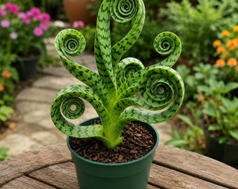 Sällsynt spiralormväxt levande växt i kruka | Unik lockig sansevieria krukväxt | Dekorativ inomhusväxt som present