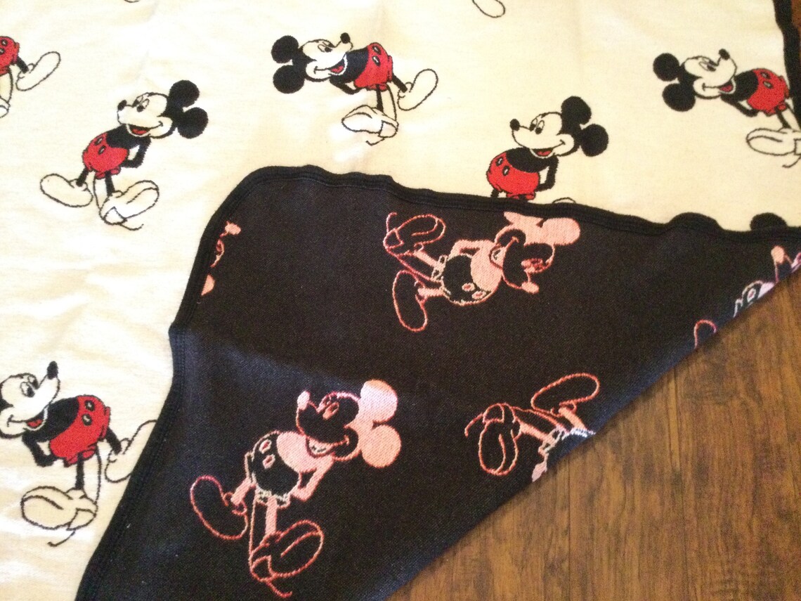 Mickey Mouse Throw / Mickey Mouse Blanket / 100 Cotton / Made Etsy