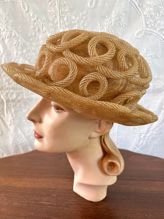 RARE Coiled Horsehair Hat, Edwardian Era, 'Made i… - image 1