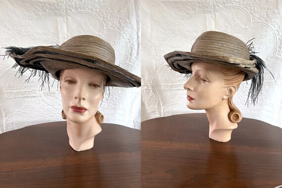 Wonderful Edwardian Asymmetrical Bicorn Hat with … - image 4