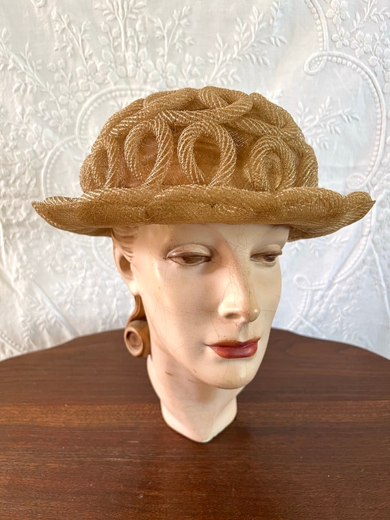 RARE Coiled Horsehair Hat, Edwardian Era, 'Made i… - image 2