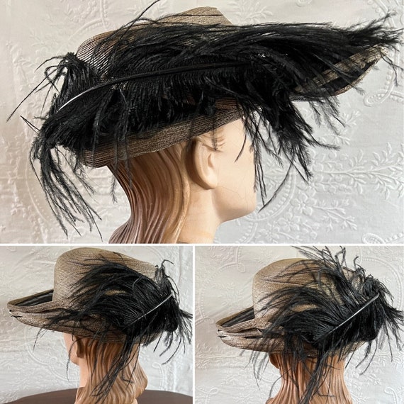 Wonderful Edwardian Asymmetrical Bicorn Hat with … - image 9