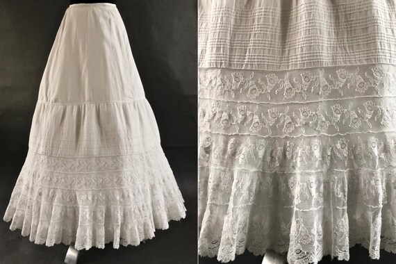 Cotton Petticoat/Bustle Skirt with Double Flounce,