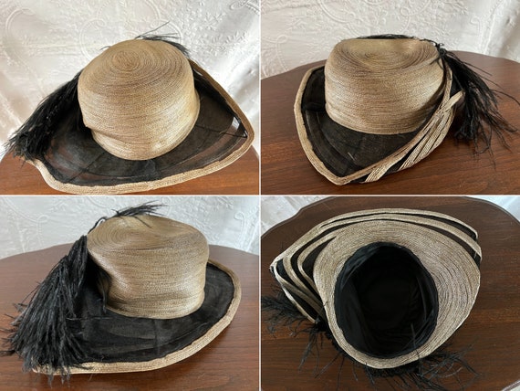 Wonderful Edwardian Asymmetrical Bicorn Hat with … - image 8