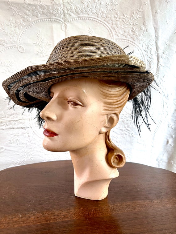 Wonderful Edwardian Asymmetrical Bicorn Hat with … - image 6