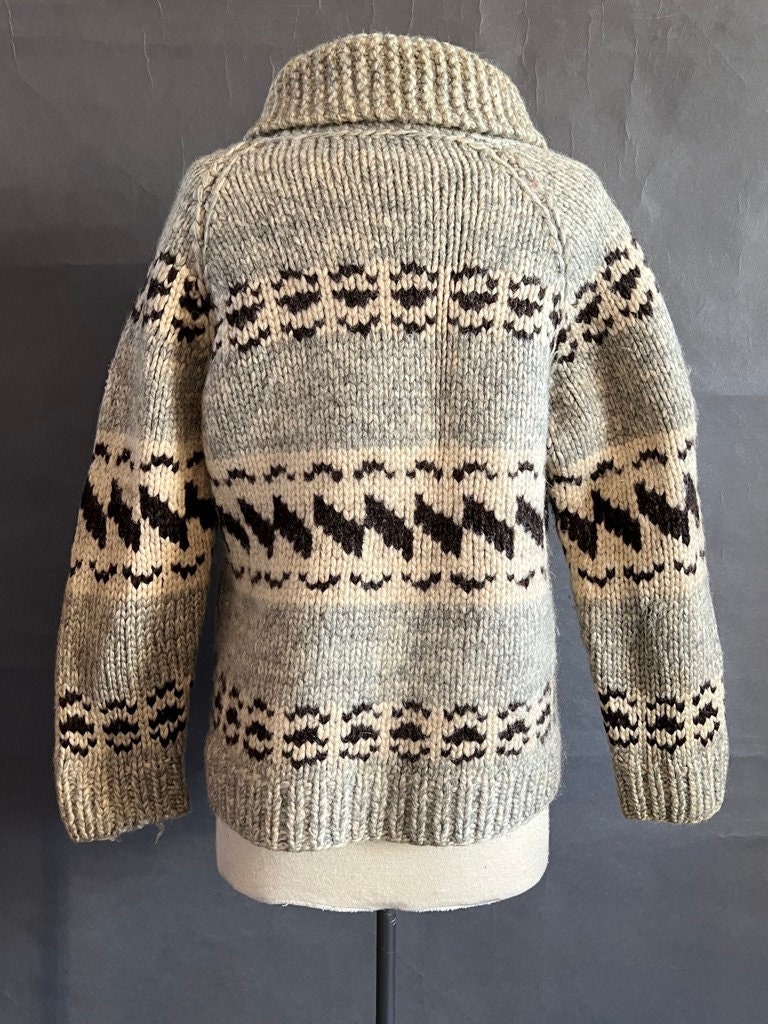 た*様 Vintage cowichan sweater Vintage Hand Knit 100% Wool Cowichan Siwash Sweater Jacket
