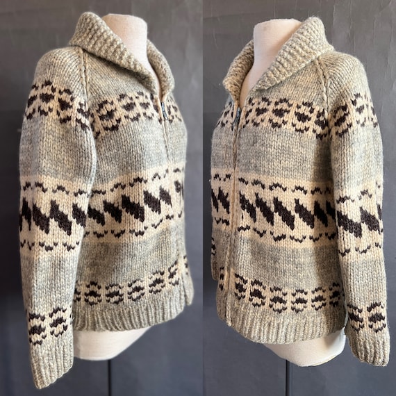 Cowichan Sweater, 1950's or Earlier with Heavy-Du… - image 3