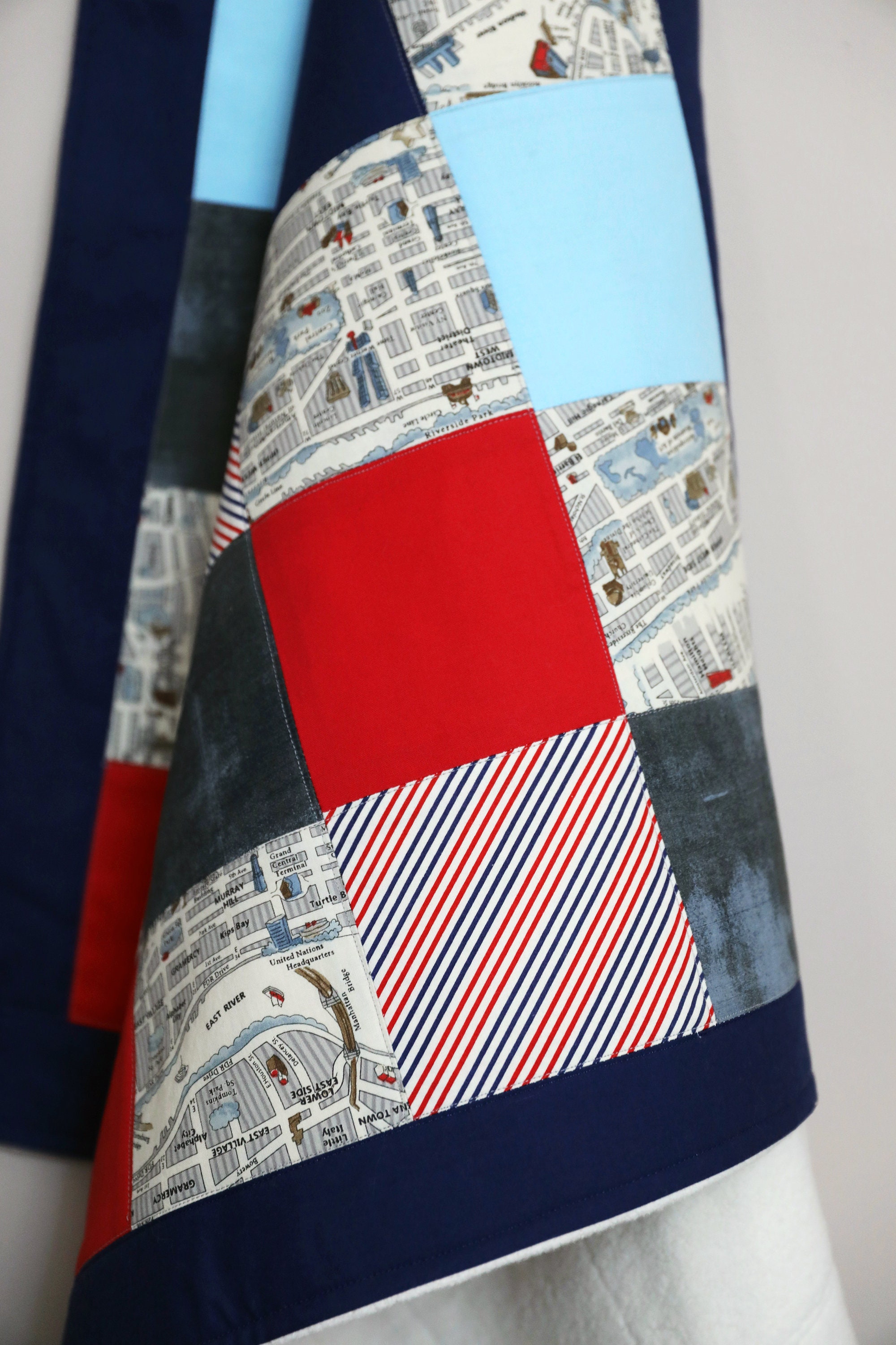 Modern 32 X 32” New York City Baby Quilt - NYC Patchwork Baby Quilt ...