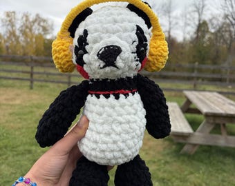 Crochet Panda Plushie, Handmade Amigurmi toy, Animal Decor, DIY Gift, Cuddle Buddy