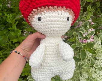 Moosh the Mushroom - Amigurumi Plush – Chenille Yarn Cuddle Buddy, Kawaii Toy