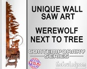 Werewolf Howling at the Moon - Metal Saw Wall Art Gift for Horror Fans, Rustic - Made to Order