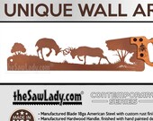 Buck Battle! - Metal Saw Wall Art Gift for Wildlife Lovers, Rustic - Made to Order for Deer Lovers V2