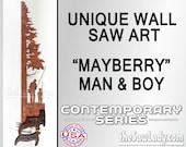 Metal Art Mayberry Fishing scene design Hand (plasma) cut Hand Saw | Wall Decor | Garden Art | Recycled Art | Repurposed  - Made to Order