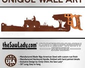 Handcrafted Metal Artwork of Farmer on Tractor and Plow - A Tribute to the Heartland