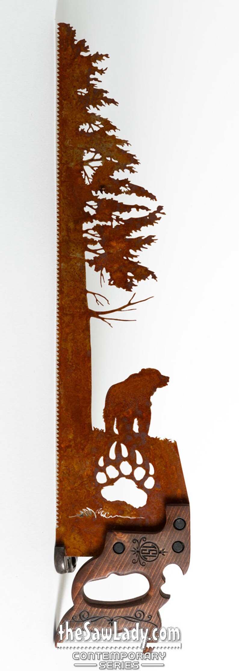 Bear Paw Metal Saw Wall Art Gift for Wildlife Lovers Etsy
