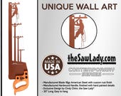 Lineman up a Pole - Metal Saw Wall Art Gift for Line Workers