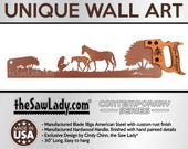 GIRL with A Pony & Horse - Metal Saw Wall Art Gift for Western Art Lovers, Rustic - Made to Order V2