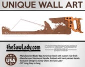 Fisherman by the Stream or from the dock- Metal Saw Wall Art Gift for Fishermen - Made to Order