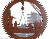 Ironworkers Building - 22" Metal Saw Wall Art Gift for Ironworkers