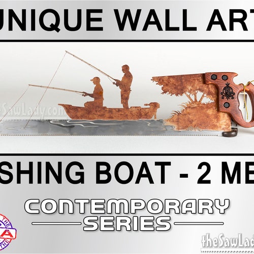 Metal Art Mayberry Fishing Scene Design Hand plasma Cut Hand Etsy
