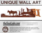 Traditional Farming Harvest Scene - Metal Saw Wall Art Gift for Farmers