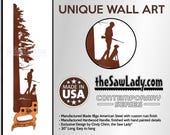Hunter and Dog (man or woman) next to a Tree - Metal Saw Wall Art Gift for Lovers of the Outdoors