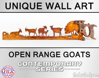 Goats in the field - Metal Saw Wall Art Gift for Farmers and Ranchers - Made to Order