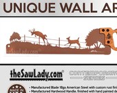 The Big Leap - Deer Jumping over fence - Metal Saw Wall Art Gift for Nature Art Lovers