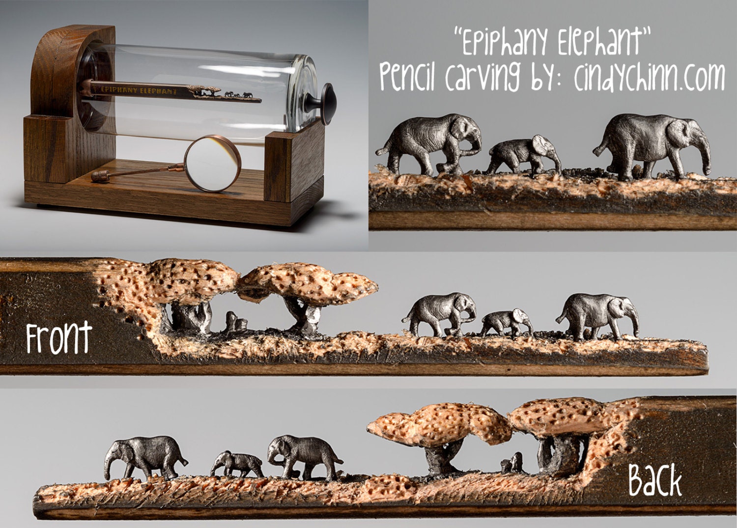 Elephant Walk Pencil Carving Made To Order Incredible Etsy
