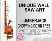 Lumberjack with an Axe - Metal Saw Wall Art Gift for Loggers - for arborists and lumberjacks!