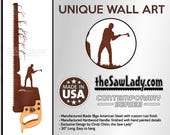 Lumberjack with an Axe - Metal Saw Wall Art Gift for Loggers - for arborists and lumberjacks!