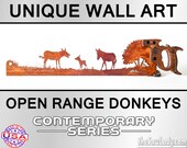 Donkeys in the field - Metal Saw Wall Art Gift for Farmers and Ranchers - Made to Order