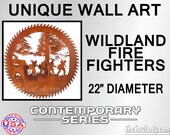 Wildland Fire Fighters Saving Forest - Metal Saw Wall Art Gift for Heroes - Made to Order