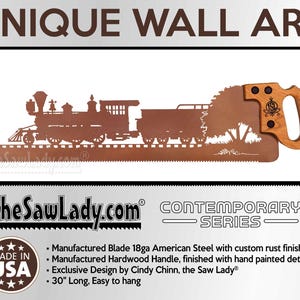 Steam Engine Train - Metal Saw Wall Art Gift for Train Lovers - Made to Order for Train Lovers!