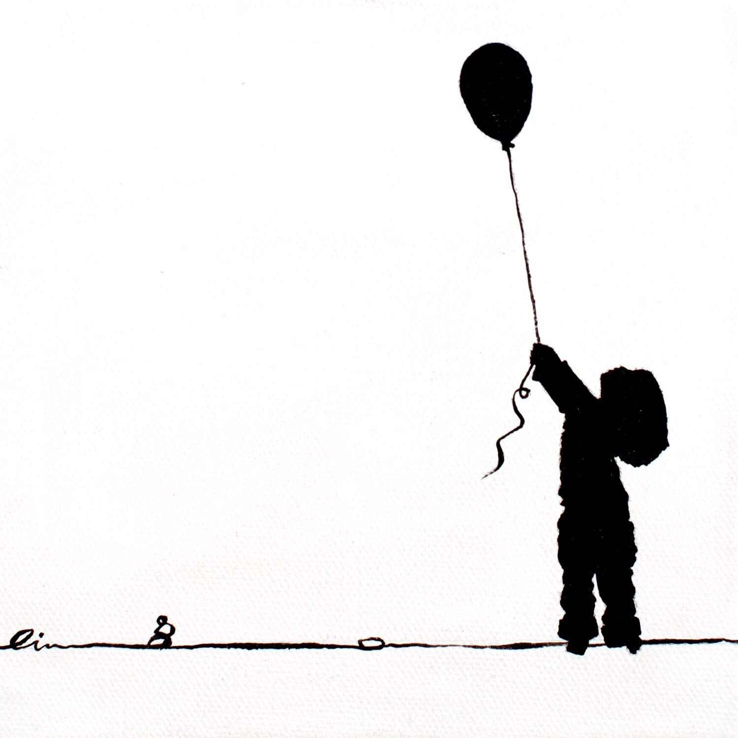 Little Girls On Little Canvas Girl Letting A Balloon Go Etsy