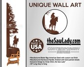 Cowgirl Riding a Horse by a Tree - Metal Saw Wall Art Gift for Western Art Lovers