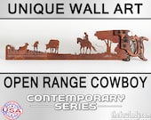 Cowboy or Cowgirl Rancher with Open Range Cattle - Metal Saw Wall Art Gift for Western Art Lovers - Made to Order