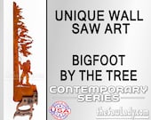 Bigfoot by the Tree - Metal Saw Wall Art Gift for Wildlife Lovers - Made to Order