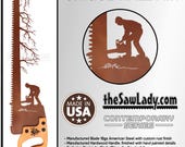 Lumberjack cutting down a Tree - Metal Saw Wall Art Gift for Loggers - Made to Order for arborists and loggers!