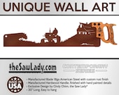 Tractor on the Farm Next to the Barn - Metal Art design - Metal Saw Wall Art Gift for a Farmer, Rustic