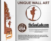 Wildland Fire Fighter Next to a Tree - Metal Saw Wall Art Gift for Heroes - Made to Order