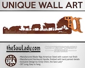 Cows in the field - Metal Saw Wall Art Gift for Farmers and Ranchers - Made to Order