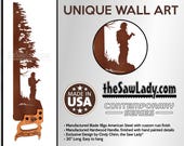 Fire Fighter Next to a Tree - Metal Saw Wall Art Gift for Heroes