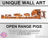 Pigs in the field - Metal Saw Wall Art Gift for Farmers and Ranchers - Made to Order pig farmers